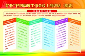 季度工作总结展板黄色会