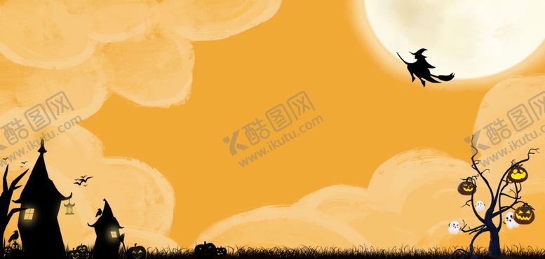 编号：27651802122059164833【酷图网】源文件下载-万圣节南瓜城堡背景 