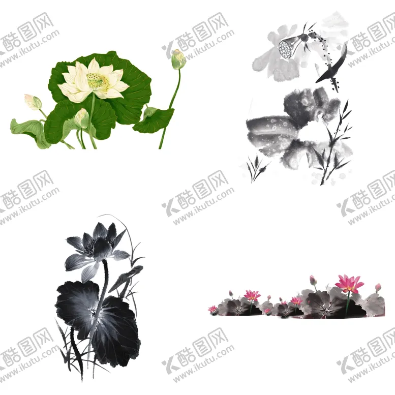 编号：67532801300508072723【酷图网】源文件下载-水墨荷花