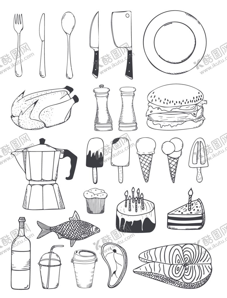 编号：33595809252241488868【酷图网】源文件下载-厨房餐具