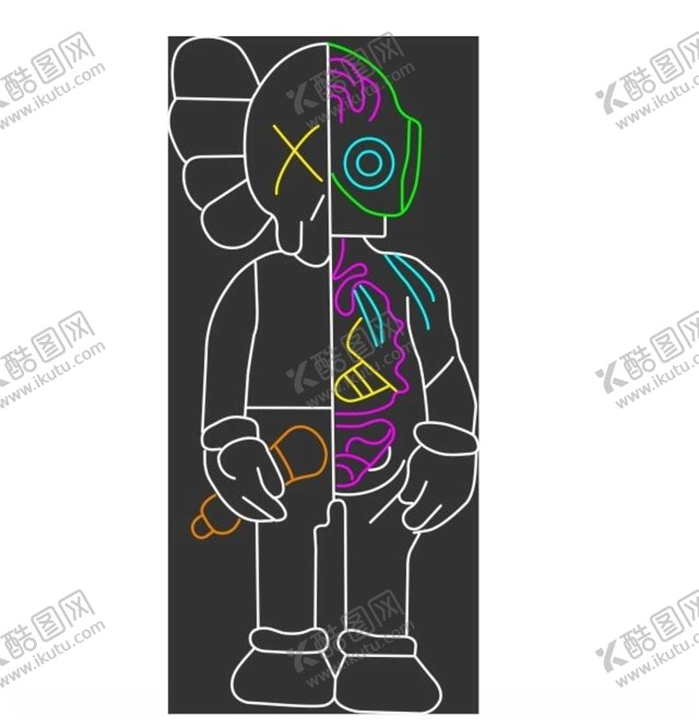 编号：87722810252016452958【酷图网】源文件下载-kaws霓虹灯