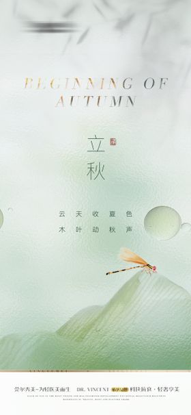 医美中式立秋节气海报