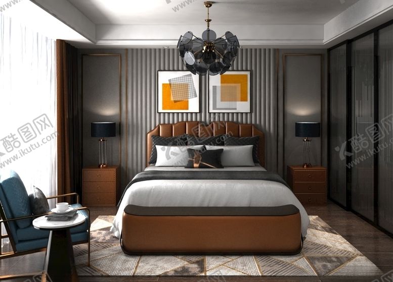编号：21799607021236027667【酷图网】源文件下载-高端主卧3d模型