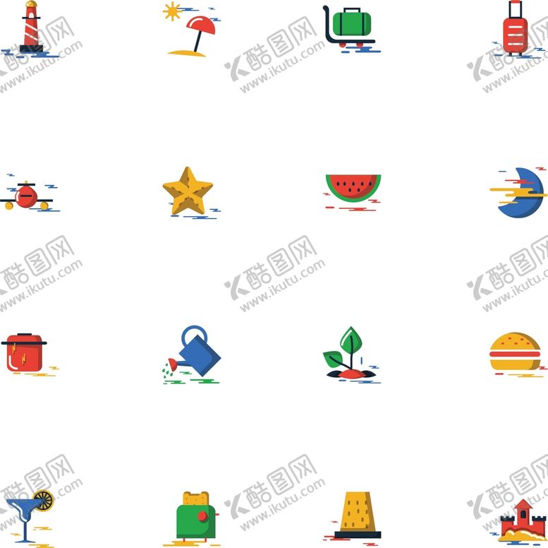 编号：21308409211101519487【酷图网】源文件下载-实用彩绘图标     