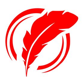 创意logo羽毛设计红色圆形