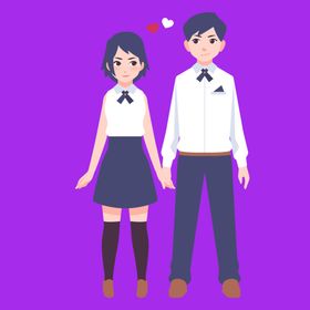 手绘情侣恋人卡通爱男女