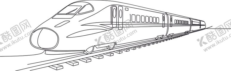 编号：94802904091153145625【酷图网】源文件下载-手绘高速列车线条图