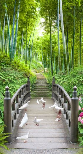 竹林风景玄关画
