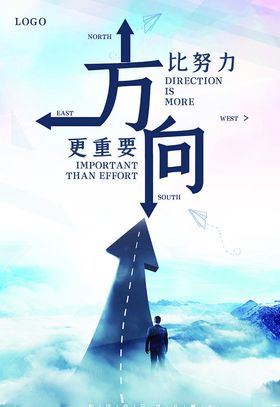 简洁大气明确方向企业文化海报