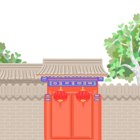 手绘古建筑
