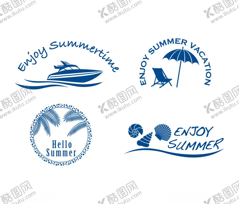 编号：53740602280709239761【酷图网】源文件下载-夏日海滩度假矢量LOGO标签