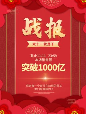 战报设计红色排版销售