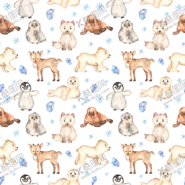 编号：75582710060801043954【酷图网】源文件下载-可爱水彩小动物底纹边框