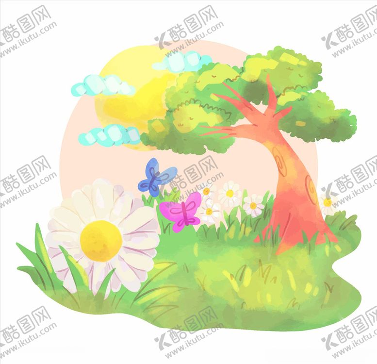 编号：37763009300620245149【酷图网】源文件下载-卡通树木