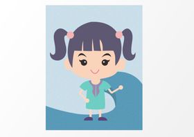 女孩儿童可爱的小男卡通手绘