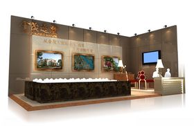 展览3D模型二面开口特装位图片三维设计