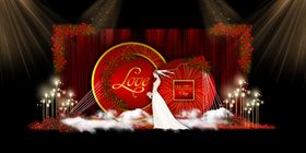 红色订婚效果图