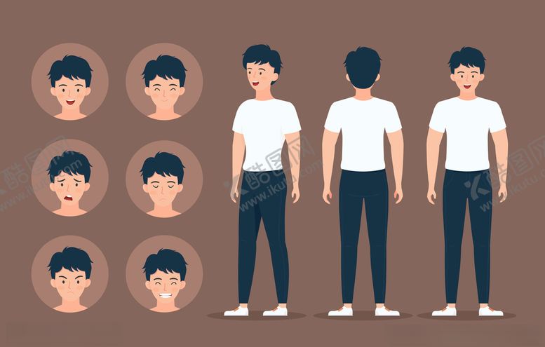 编号：45898610082117474728【酷图网】源文件下载-矢量卡通休闲人物