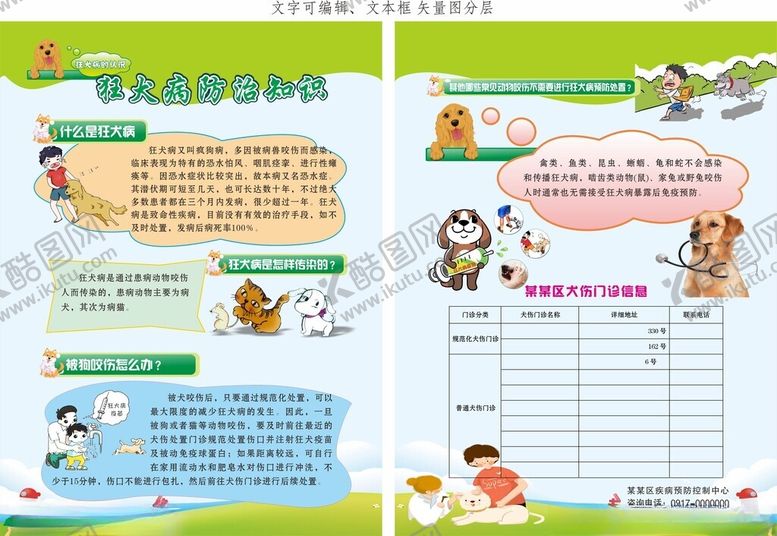编号：16542701261019319147【酷图网】源文件下载-狂犬病预防知识彩页