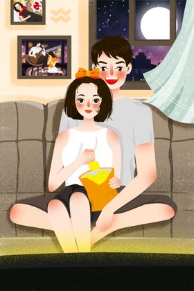 情人节创意插画海报