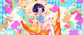 冰淇淋女孩系列插画banner