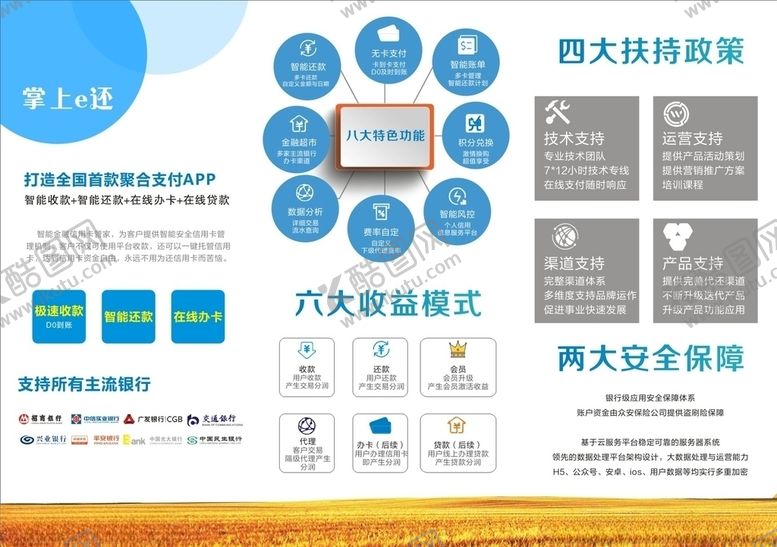 编号：68038810190505048917【酷图网】源文件下载-掌上e还三折页