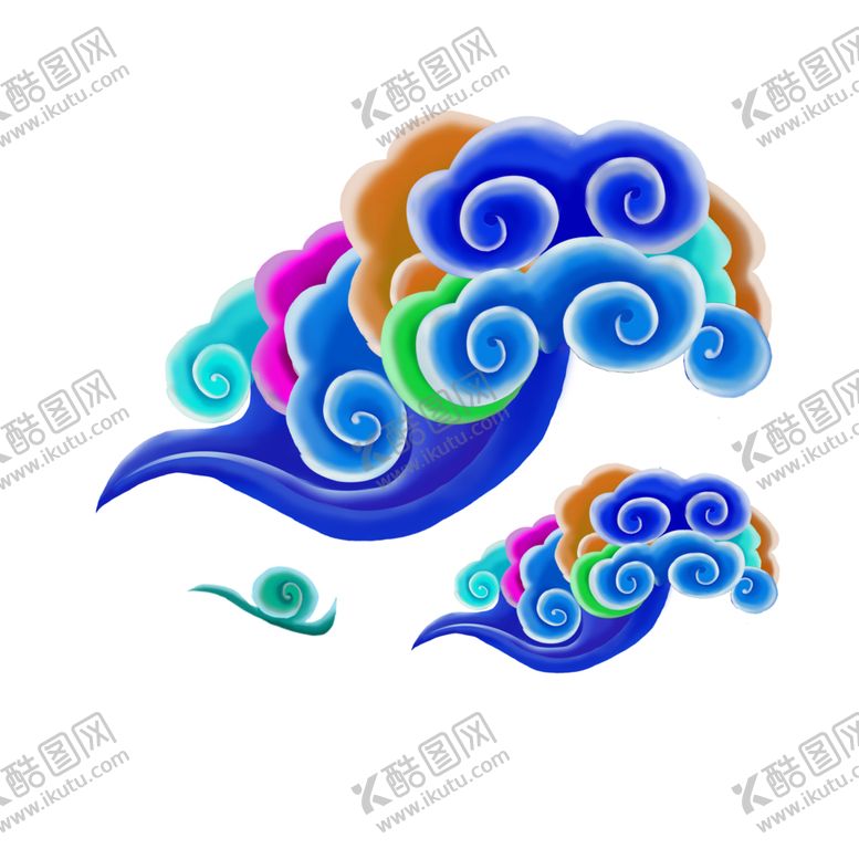 编号：53159307091142333655【酷图网】源文件下载-彩色祥云元素