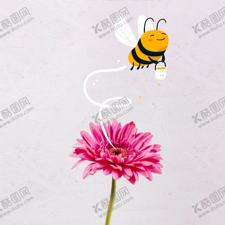 编号：04973109162258585329【酷图网】源文件下载-正在采花蜜的蜜蜂插画图片