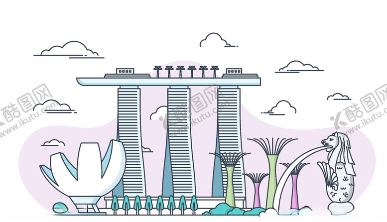 编号：60084009092131343723【酷图网】源文件下载-城市建筑物卡通插画