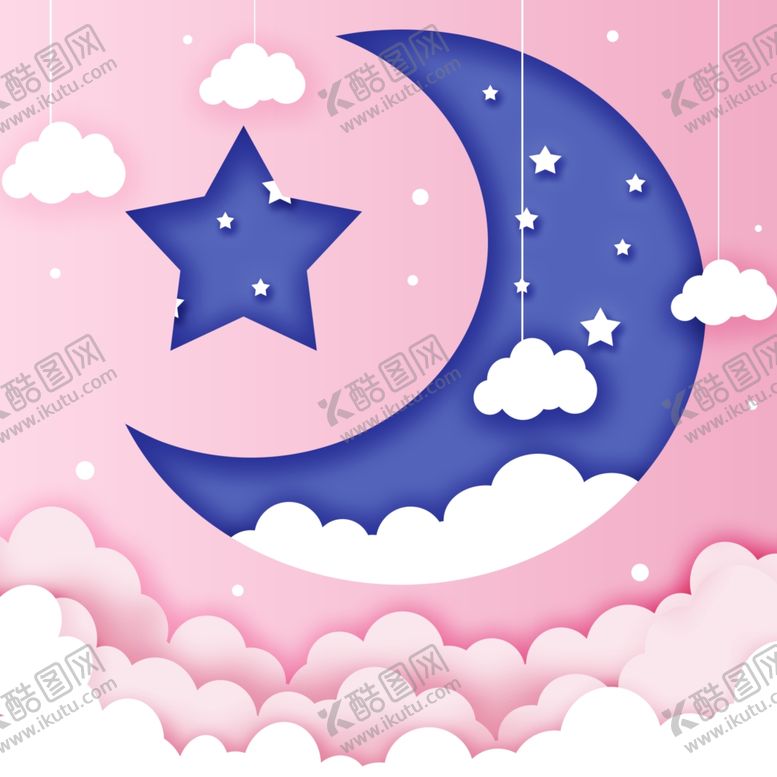 编号：49258609261254156465【酷图网】源文件下载-月亮剪纸风格海报