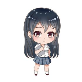 Q版卡通女子高中生免抠元素