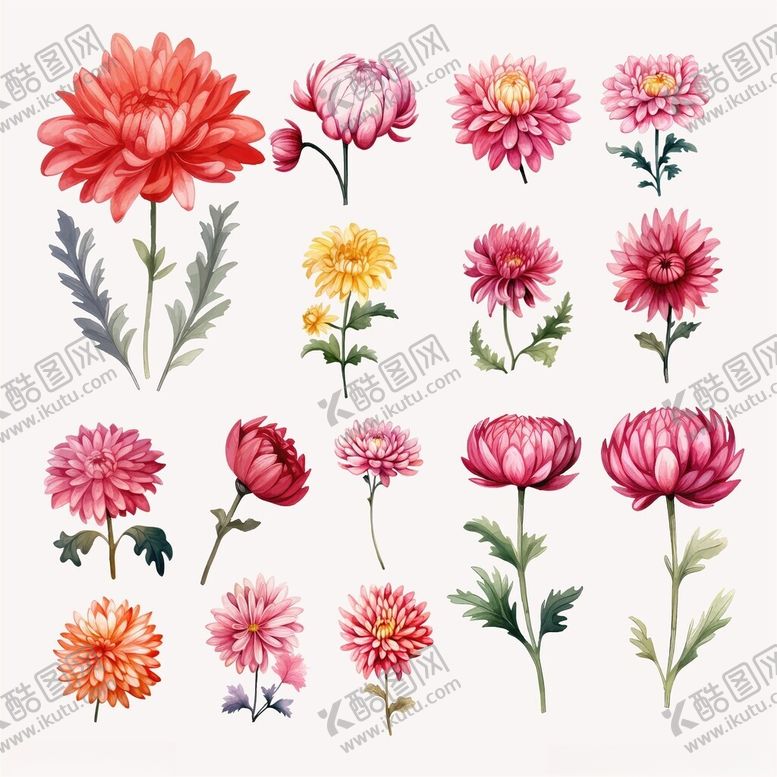 编号：72643811151821399840【酷图网】源文件下载-多彩手绘花卉图案集合