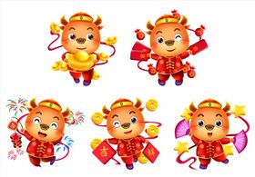 牛年插画牛年大吉