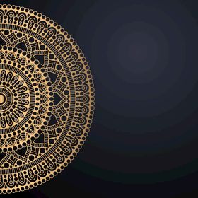 金色古典花纹雅图案样式民族风黑背景