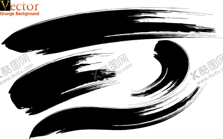 编号：10835802091409391046【酷图网】源文件下载-黑色毛笔笔触墨迹矢量素材