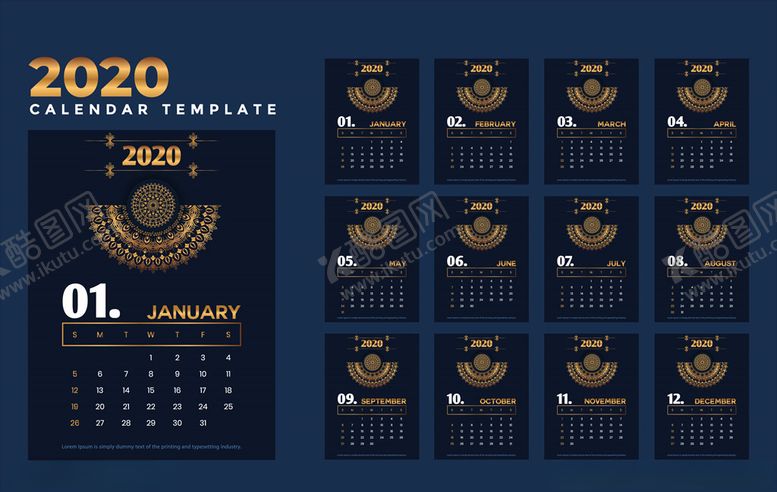 编号：53507609180023512928【酷图网】源文件下载-2020日历