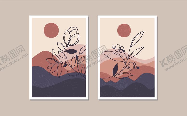 编号：72101510071741168938【酷图网】源文件下载-日出山林插画装饰画