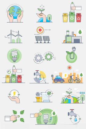 环保主题图标集合