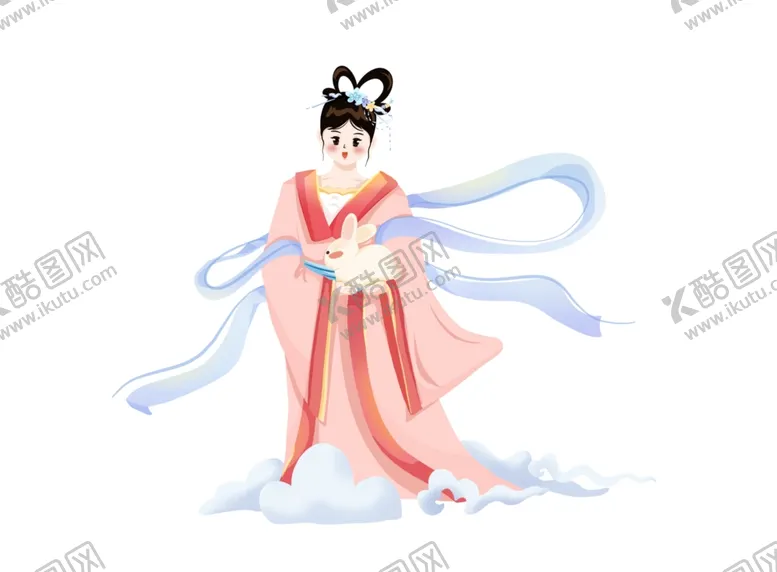 编号：39257102201932433478【酷图网】源文件下载-手绘卡通嫦娥