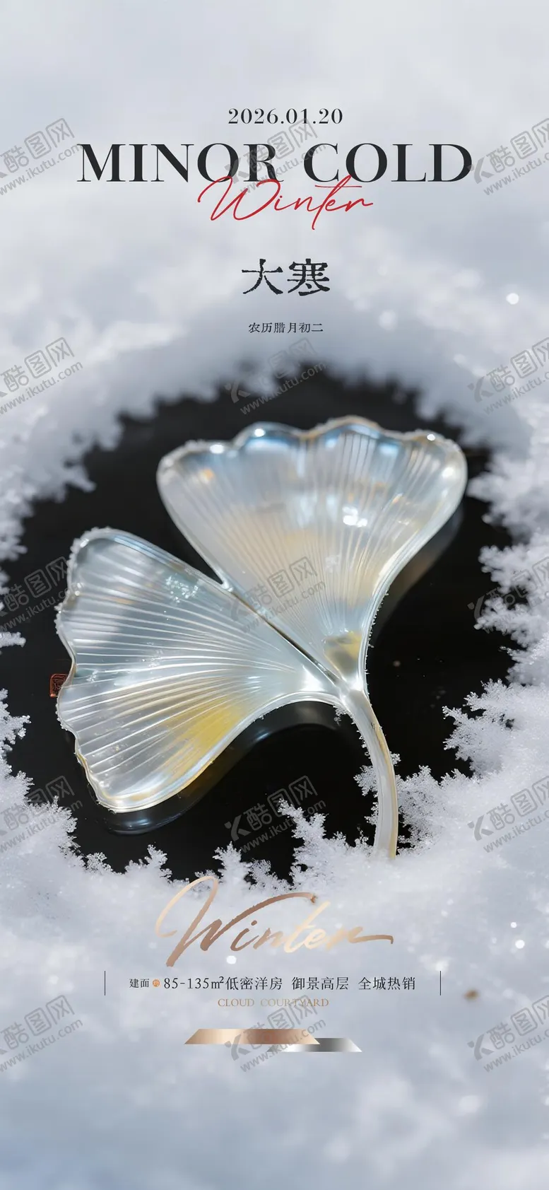 编号：71443301080201128578【酷图网】源文件下载-大寒质感节气海报