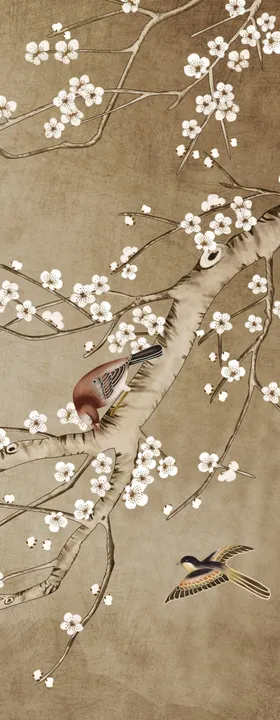 发财树 玄关 山水画 艺术画