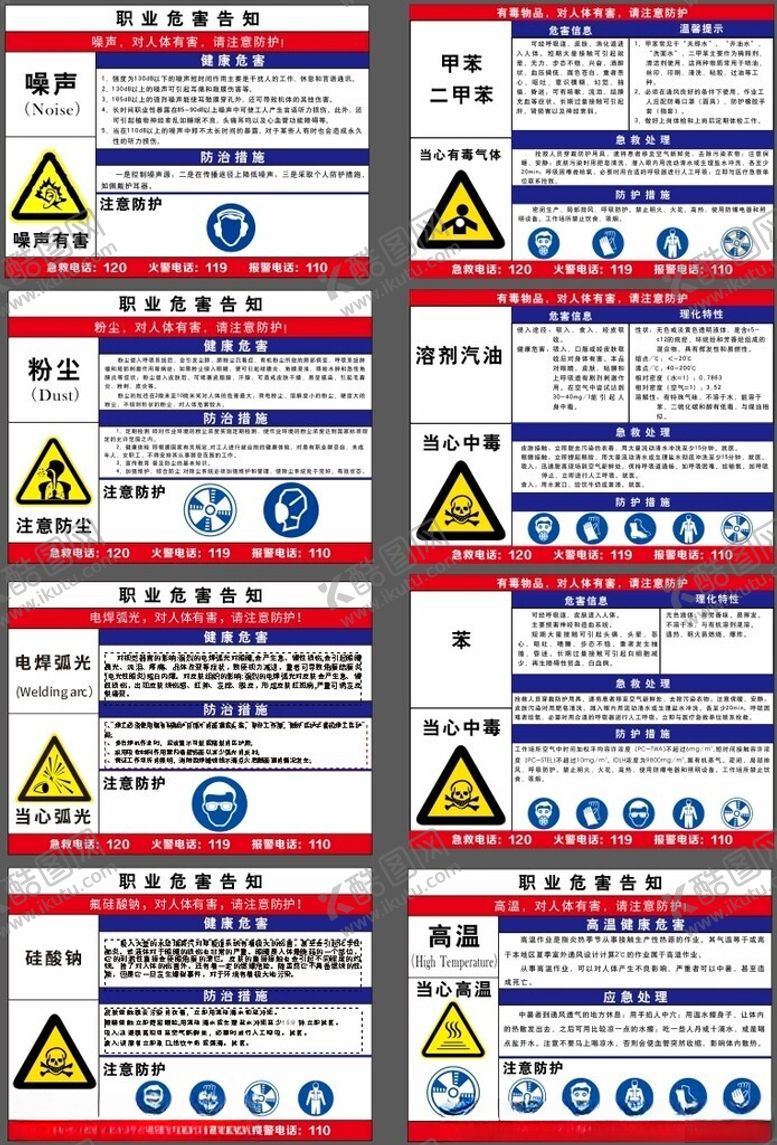 编号：84138502170550491259【酷图网】源文件下载-厂区内部职业危害告知牌