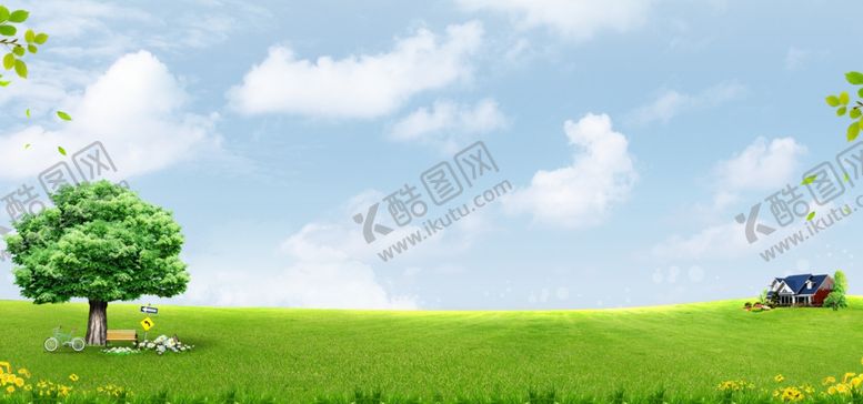 编号：82000305100514262030【酷图网】源文件下载-蓝天白云草地