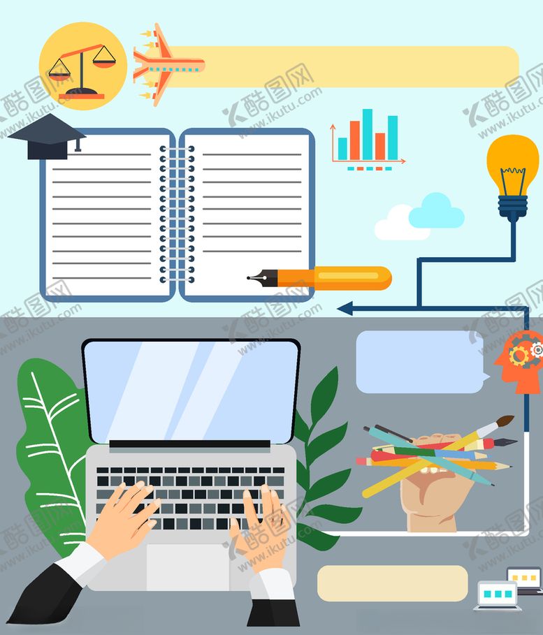 编号：42071510011605158164【酷图网】源文件下载-扁平化商务办公科技元素