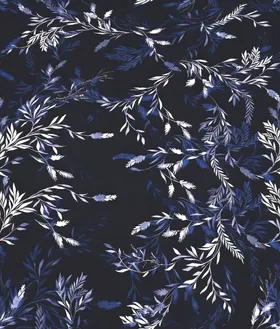 蓝白枝叶花纹图案