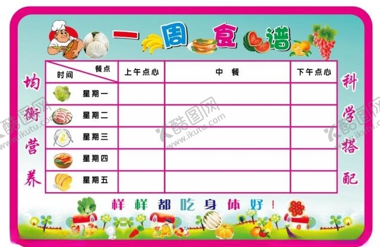 编号：59517409100011079657【酷图网】源文件下载-一周食谱