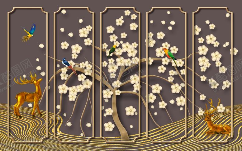 编号：42909504030338169904【酷图网】源文件下载-木栅格背景墙