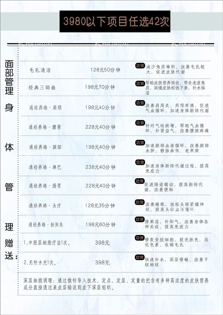 编号：87315712140302185124【酷图网】源文件下载-美容价目表