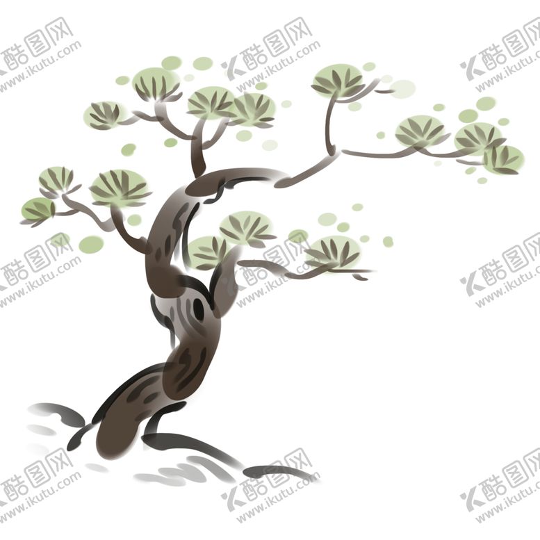 编号：35656211010018465215【酷图网】源文件下载-水墨中国风迎客松