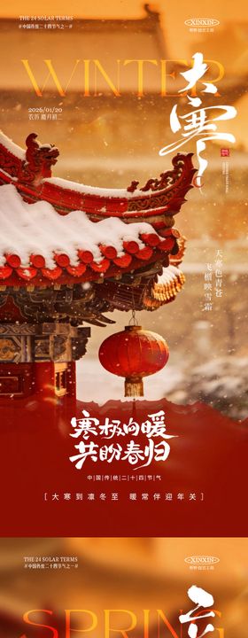 地产大寒立春节气海报